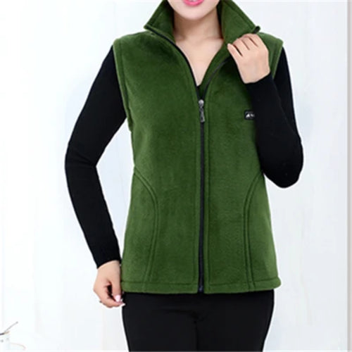 Plus Size Autumn Women Polar Fleece Fabric Vest Large Sleeveless