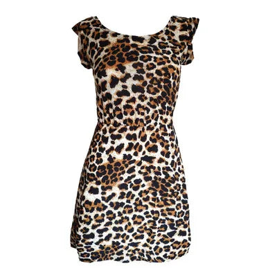 Women Summer Dresses Leopard Print Dress Plus Size S-XXL Slim Beach
