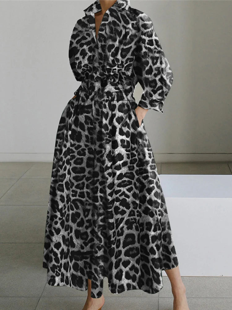 Women Autumn Sundress ZANZEA 2023 Elegant Shirt Dress Solid Long