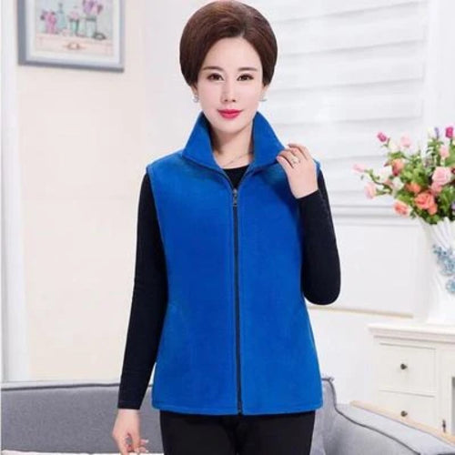 Plus Size Autumn Women Polar Fleece Fabric Vest Large Sleeveless
