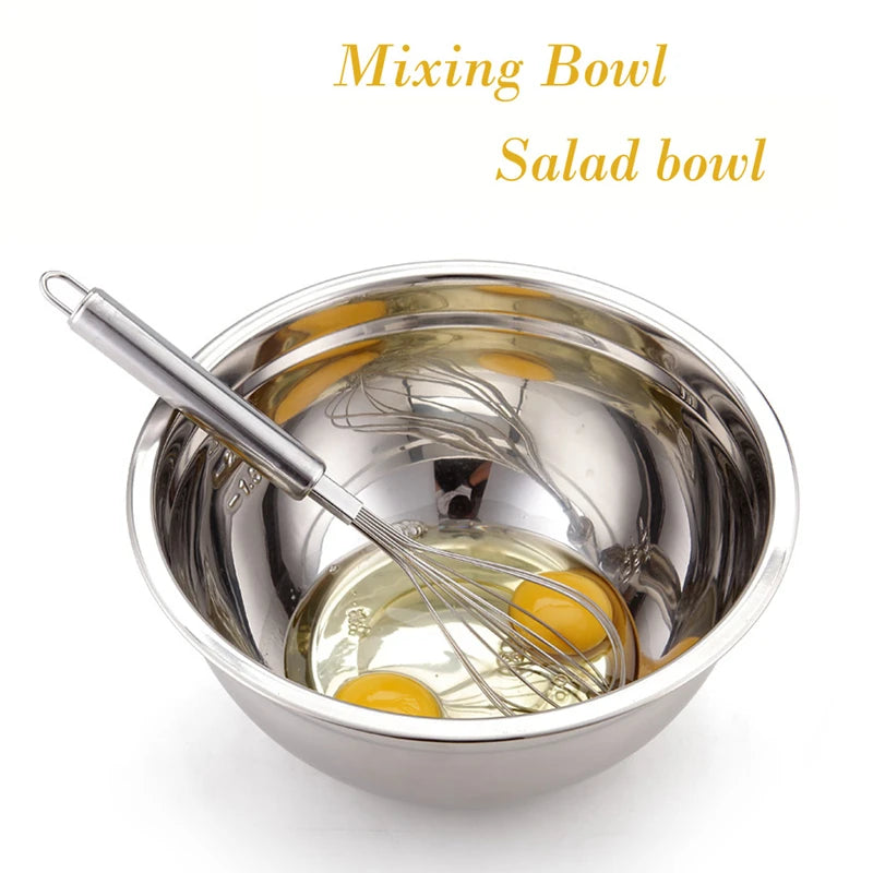 Stainless Steel Salad Mixing Bowl with Lid Fruit Vegetable Dough Basin