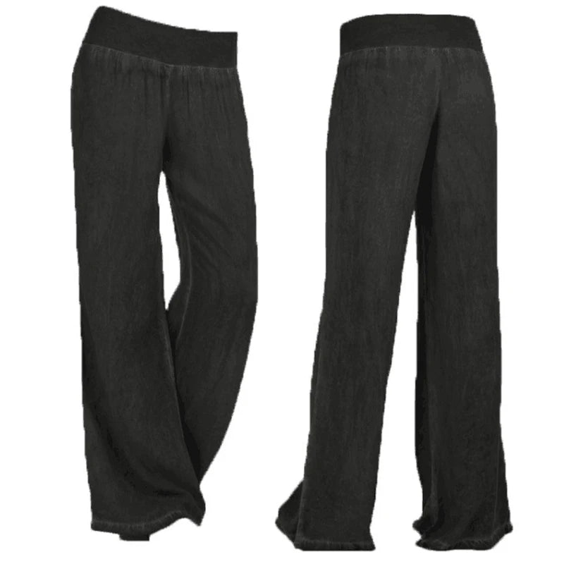 Plus Size S-5XL comfortable loose wide leg Imitation denim pants