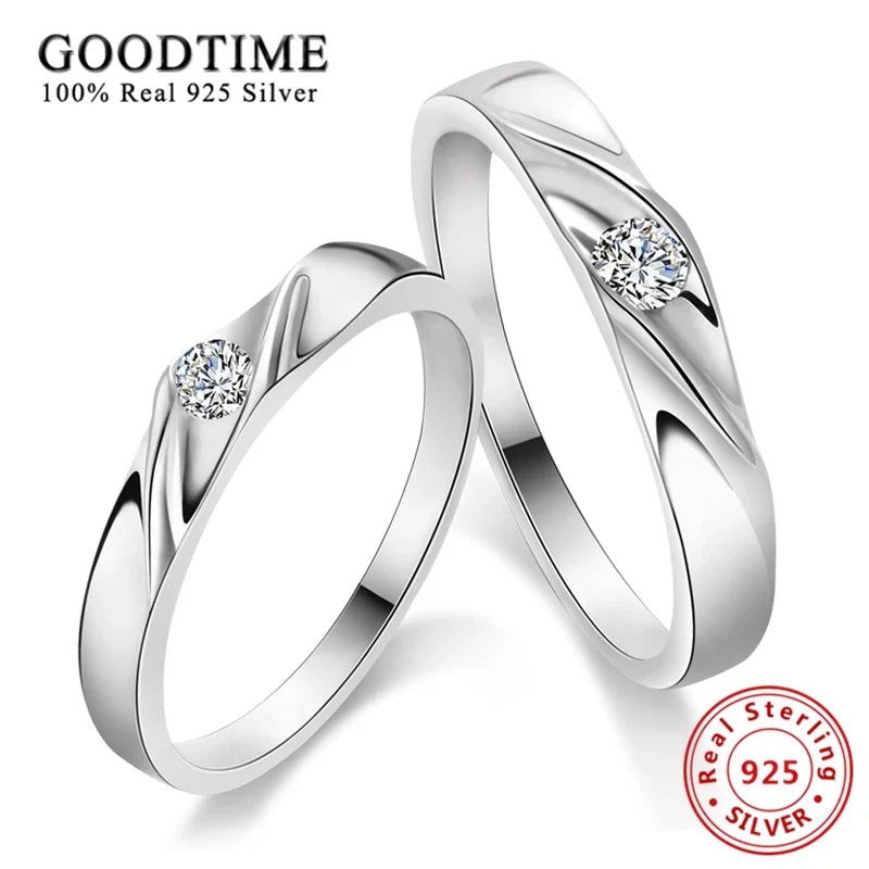 Fashion Pure 100% 925 Sterling Silver Rhodium Pave Brilliant Zirconia Anniversary Ring Wedding Jewelry For Woman Men Lover