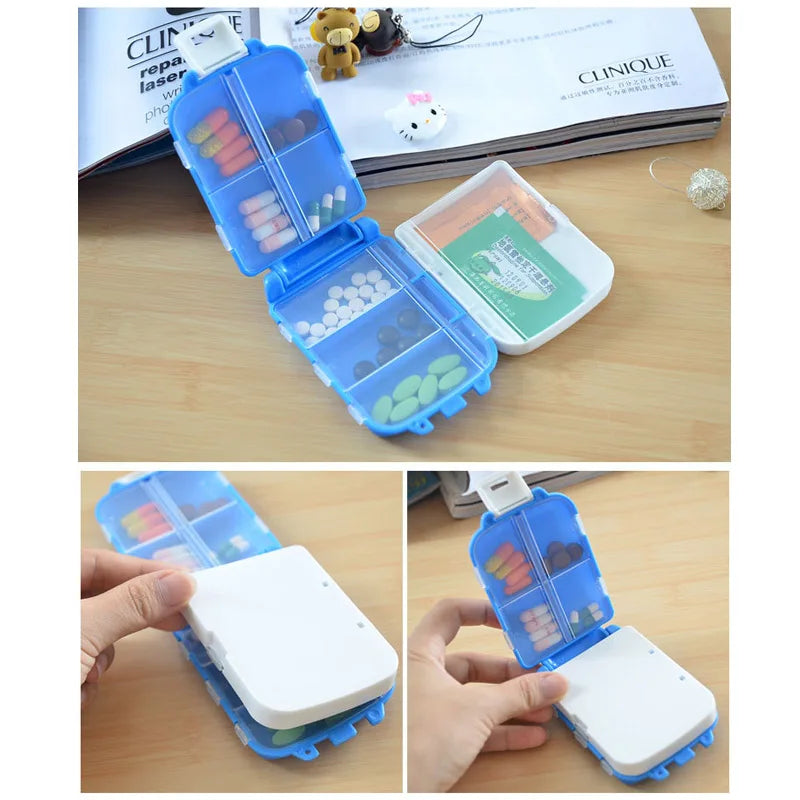Folding Pill Case Medicine Drug Pills organizer storage Boxs Portable