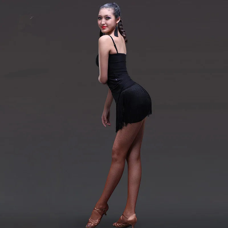 New Lady Latin Dance Skirt For Womens black tassel Styles Latin Dance