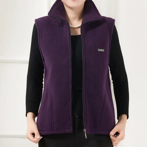 Plus Size Autumn Women Polar Fleece Fabric Vest Large Sleeveless