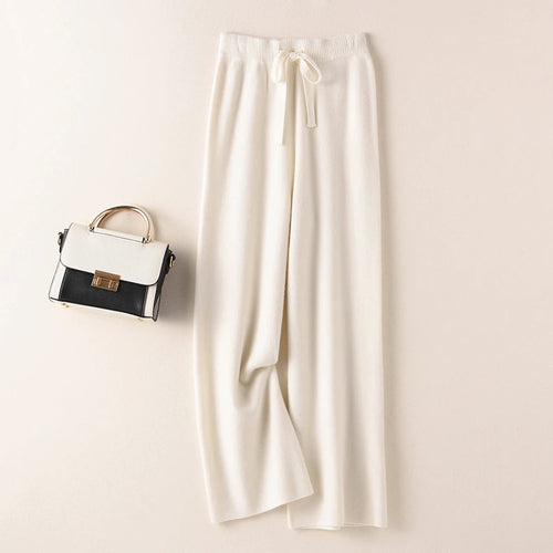 BELIARST Cashmere pants ladies high waist wide leg pants casual