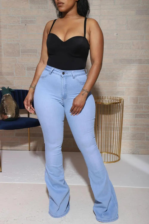 2025 New High Waist Flare Jeans For Women Casual Skinny Lifting Hips
