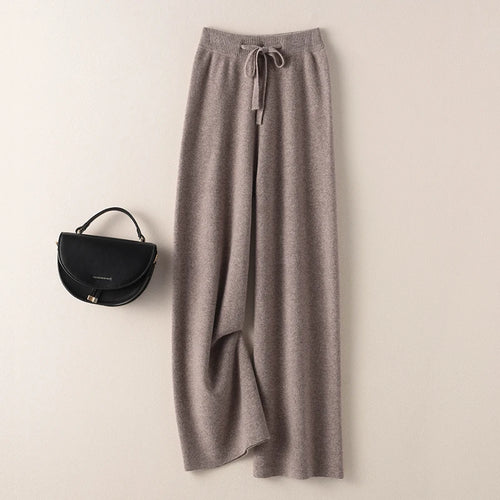 BELIARST Cashmere pants ladies high waist wide leg pants casual