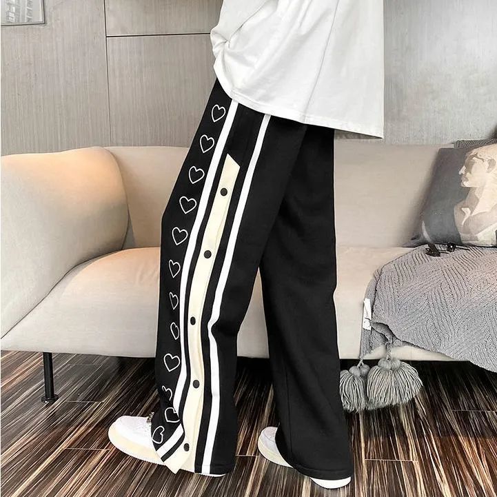 Harajuku Wide Leg Oversize Pants Men Streetwear Clothes Side Split
