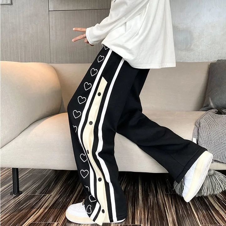Harajuku Wide Leg Oversize Pants Men Streetwear Clothes Side Split