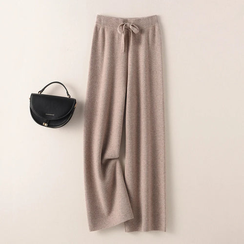 BELIARST Cashmere pants ladies high waist wide leg pants casual