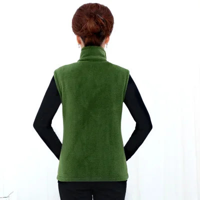 Plus Size Autumn Women Polar Fleece Fabric Vest Large Sleeveless
