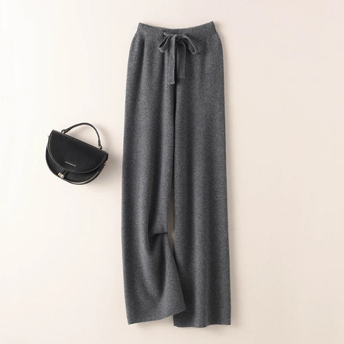 BELIARST Cashmere pants ladies high waist wide leg pants casual