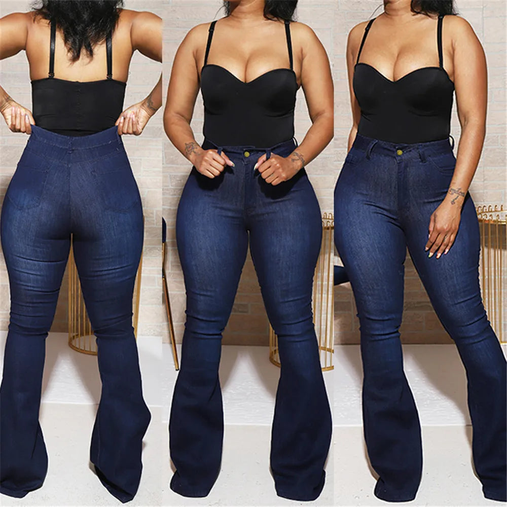 2025 New High Waist Flare Jeans For Women Casual Skinny Lifting Hips