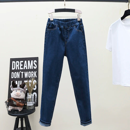 S-6XL High Stretch Skinny Jeans Sexy Clothes Women Mom Denim Pants