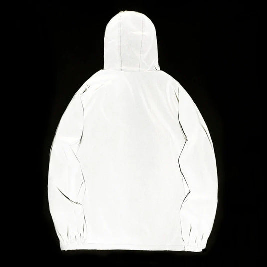 New Night Reflective Jackets Double Fabric Windbreaker Hooded Jacket