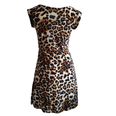Women Summer Dresses Leopard Print Dress Plus Size S-XXL Slim Beach