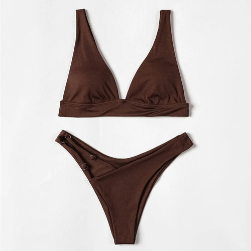 ZTVitality Sexy Brown Bikini Set 2022 New Arrival Padded High Cut