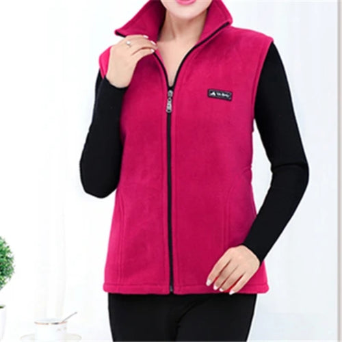 Plus Size Autumn Women Polar Fleece Fabric Vest Large Sleeveless