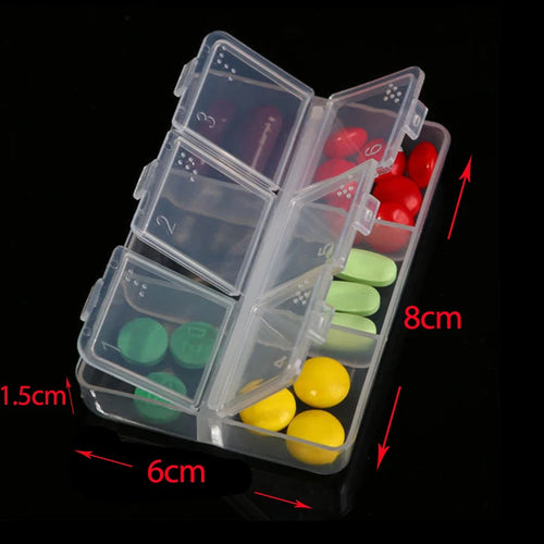 Folding Pill Case Medicine Drug Pills organizer storage Boxs Portable