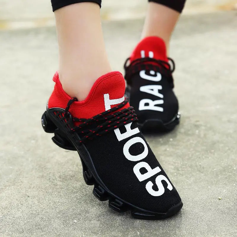 Large Size Summer Damping Women's Running Shoes Men Sport Sneakers