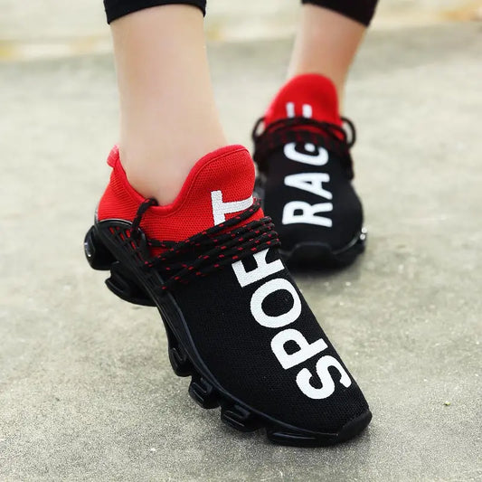 Large Size Summer Damping Women's Running Shoes Men Sport Sneakers