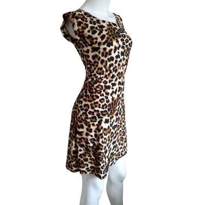 Women Summer Dresses Leopard Print Dress Plus Size S-XXL Slim Beach