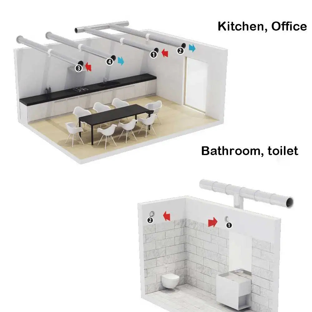 4/5/6 inch 220V Silent Ventilation Air Vents Ventilator Extractor