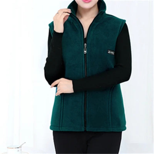 Plus Size Autumn Women Polar Fleece Fabric Vest Large Sleeveless