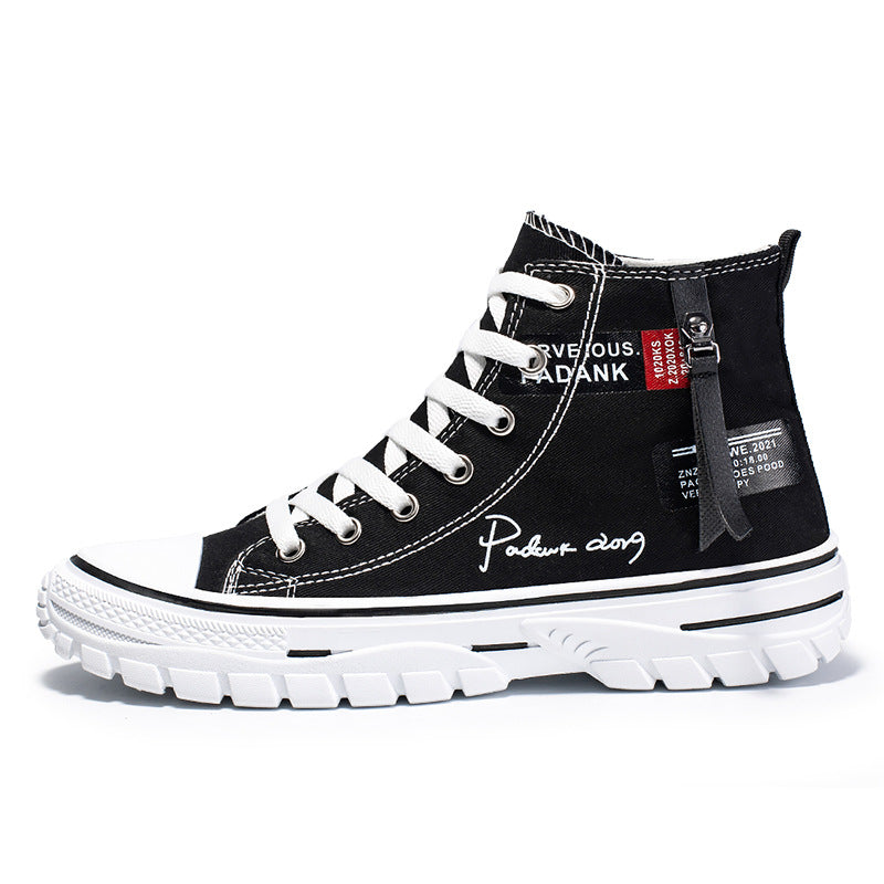 Men Shoes Vulcanize Canvas Shoes High Top Sneakers Casual Breathable
