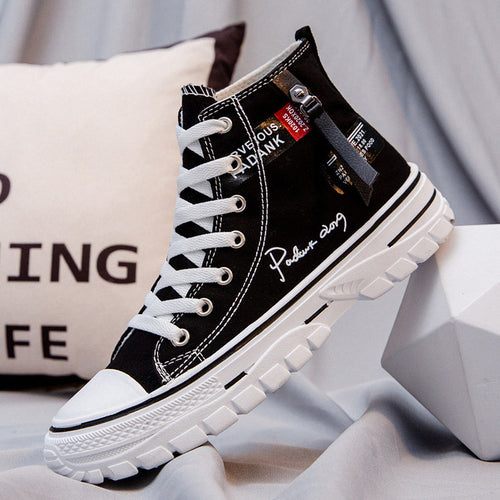 Men Shoes Vulcanize Canvas Shoes High Top Sneakers Casual Breathable
