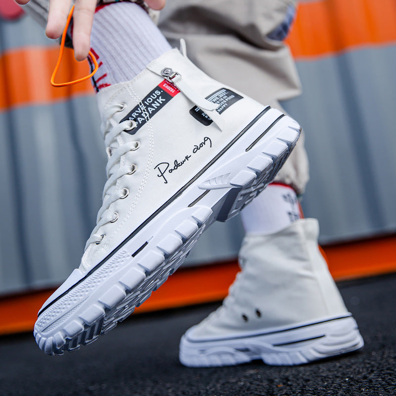 Men Shoes Vulcanize Canvas Shoes High Top Sneakers Casual Breathable