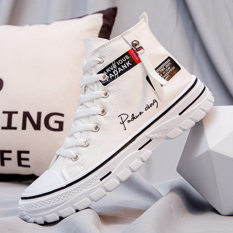 Men Shoes Vulcanize Canvas Shoes High Top Sneakers Casual Breathable