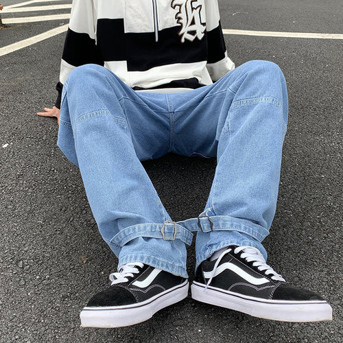 Men Wide Leg Jeans Hip Hop Casual Men's Straight Baggy Denim Pants