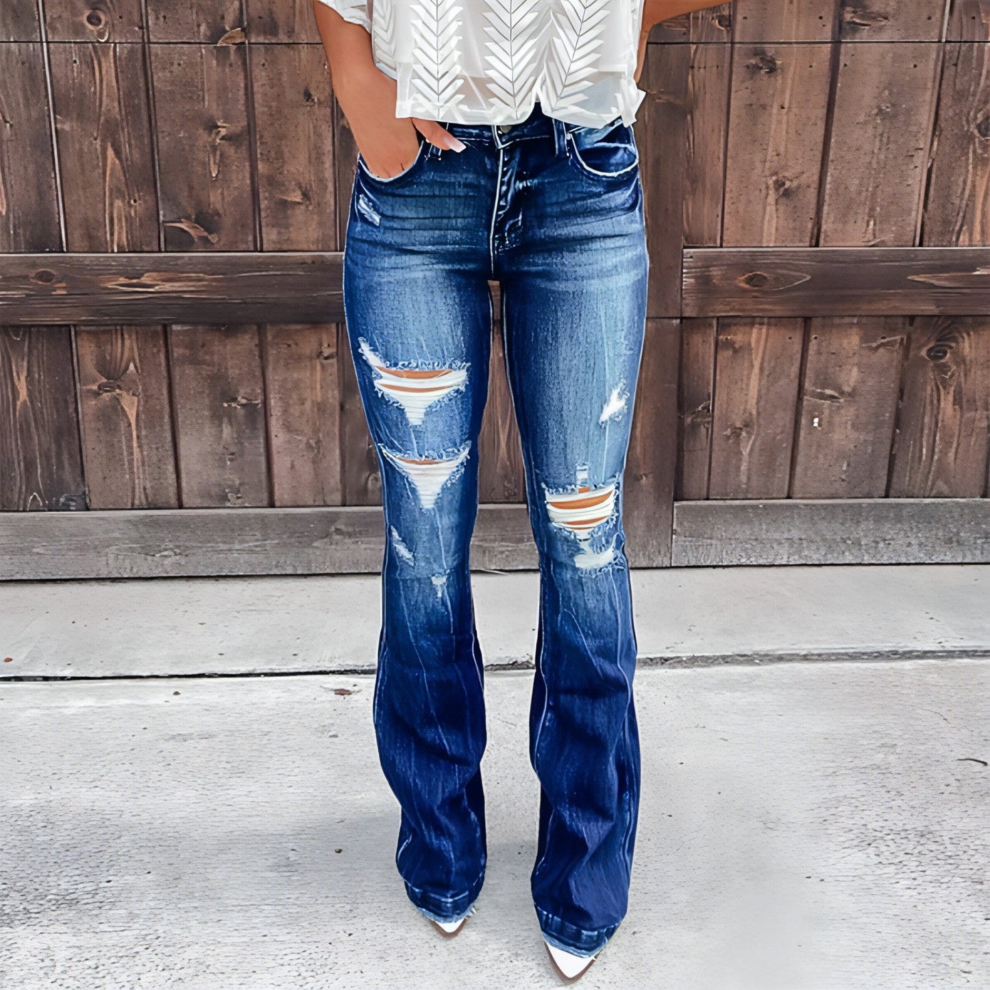 UrbanFade™ – Women's Ripped High-Waist Jeans
