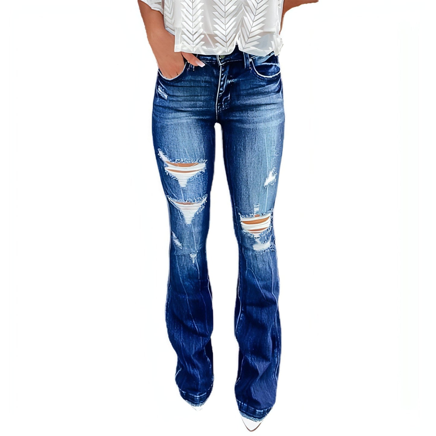 UrbanFade™ – Women's Ripped High-Waist Jeans