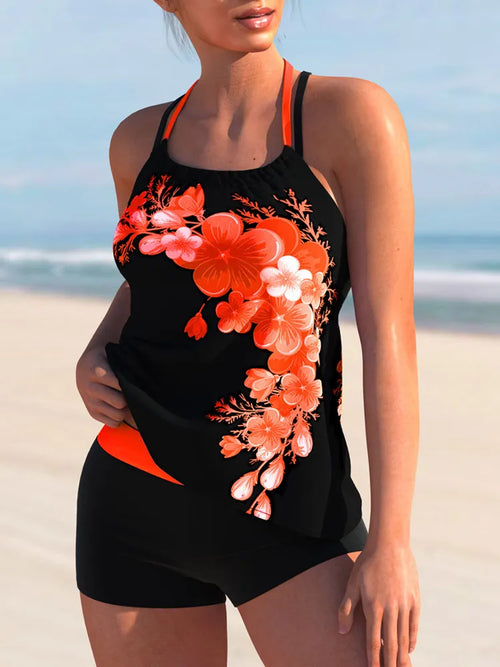 Tankini Plus Size Swimwear Women 2024 Bikini Two-Piece Swimsuit High