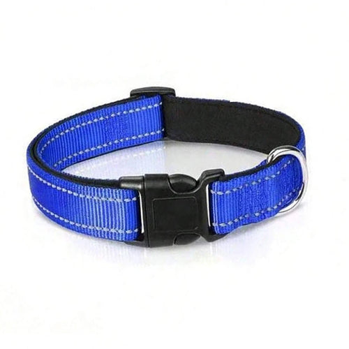 Reflective Dog Collar Soft Padded Breathable Safety Stripes Adjustable
