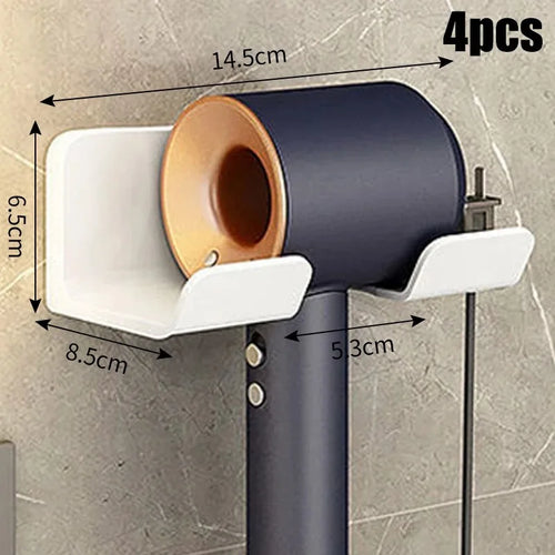 Wall mounted non perforated hair dryer storage rack Bathroom hair