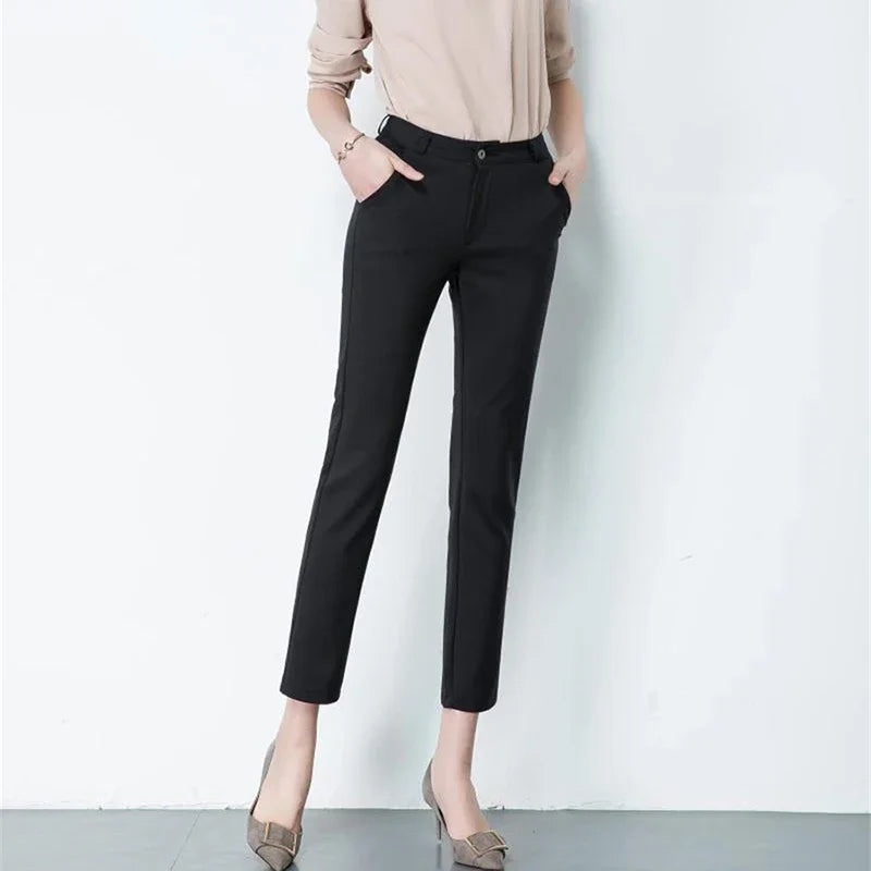 New Elegant Ladies OL Work Pantalones S-4xl Big Size Womens Formal