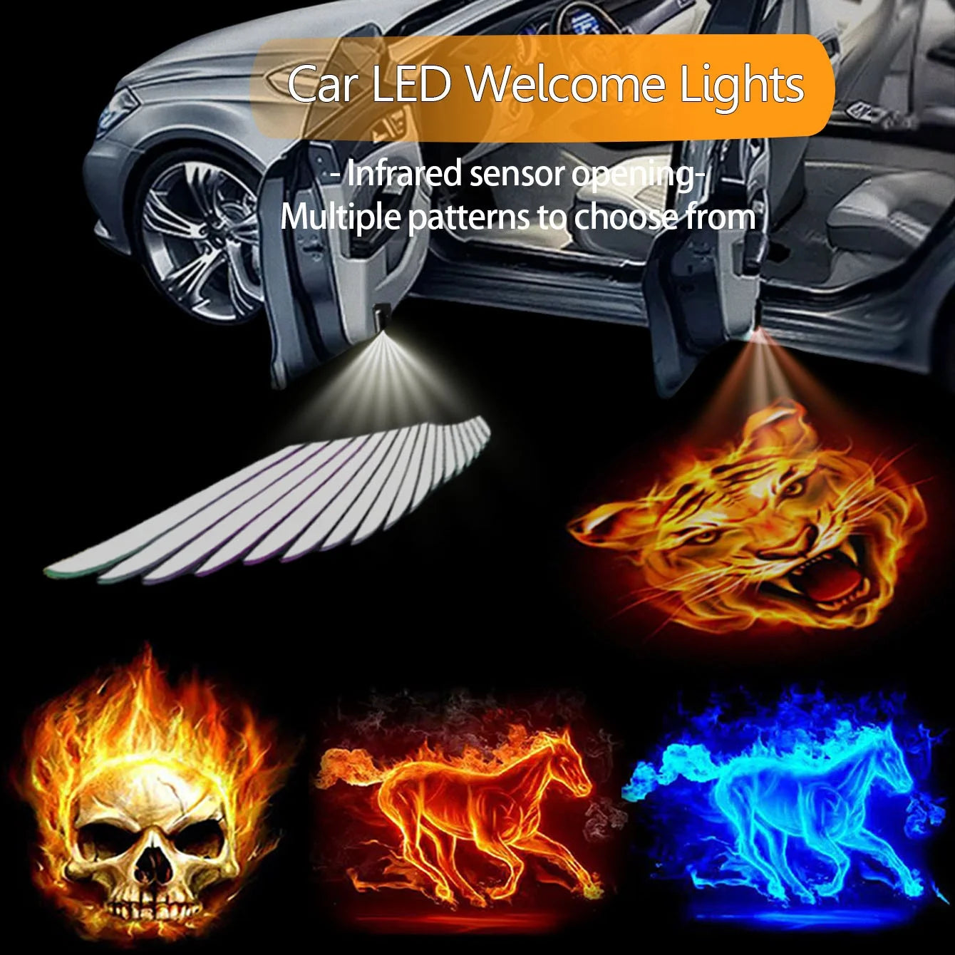 LED automotive universal retrofit welcome lights induction turn on