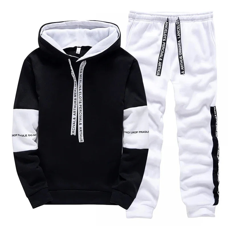 2025 Winter Hoodie Sets Men Tracksuit Casual Hoodies Sweatshirt Piece