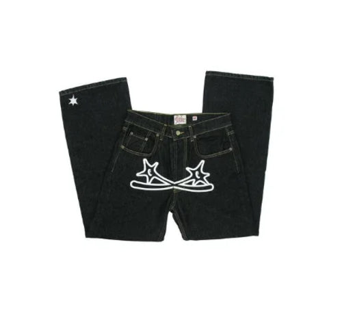 Y2k Men Retro Harajuku Clothing 2023 New Baggy Casual Wide Leg Jeans