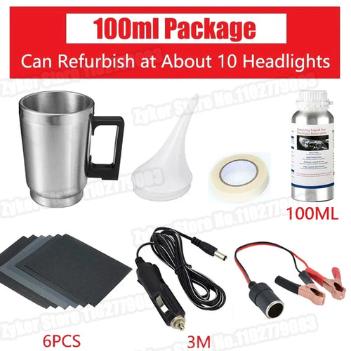 Car Headlight Polish Restoration Kit Automotive Headlight Care Tool