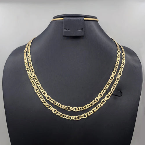 Italian Curb Link Chain Statement Necklace For Women Men 8-shaped