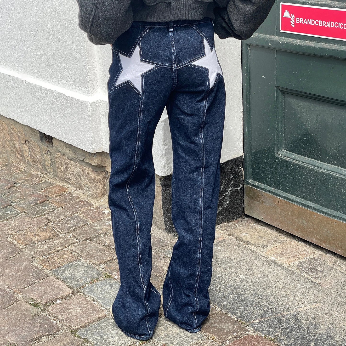 Combhasaki Women's Y2K Vintage Jeans Aesthetic Star Pattern Print