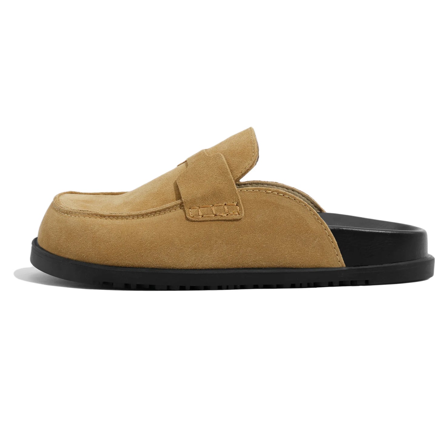 Leather baotou slippers women's half slippers 2024 spring and summer new wear soft bottom thick bottom lazy slippers