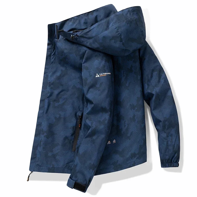 Hooded Hiking Jacket Men Outdoor Bomber Jackets Waterproof Windbreaker