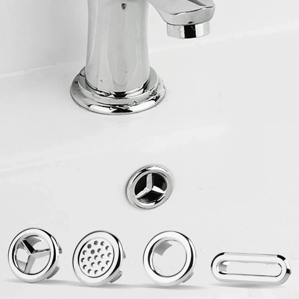 2pcs Bathroom Sink Hole Cover Basin Trim Cap Cover Plastic